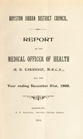 view [Report 1909] / Medical Officer of Health, Royston (Yorkshire) U.D.C.