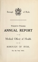 view [Report 1913] / Medical Officer of Health, Ryde Borough.