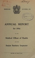 view [Report 1954] / Medical Officer of Health, Ryde Borough.