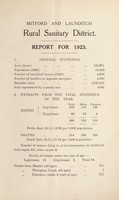 view [Report 1923] / Medical Officer of Health, Mitford & Launditch R.D.C.