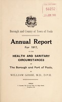 view [Report 1917] / Medical Officer of Health, Poole Borough.