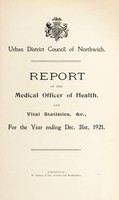 view [Report 1921] / Medical Officer of Health, Northwich U.D.C.