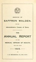 view [Report 1923] / Medical Officer of Health, Saffron Walden Borough.