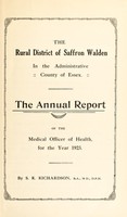 view [Report 1923] / Medical Officer of Health, Saffron Walden R.D.C.