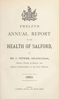 view [Report 1880] / Medical Officer of Health, Salford County Borough.