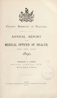 view [Report 1890] / Medical Officer of Health, Salford County Borough.