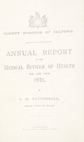 view [Report 1921] / Medical Officer of Health, Salford County Borough.