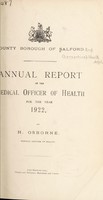 view [Report 1922] / Medical Officer of Health, Salford County Borough.