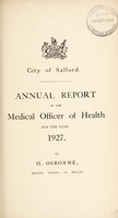 view [Report 1927] / Medical Officer of Health, Salford County Borough.