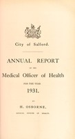 view [Report 1931] / Medical Officer of Health, Salford County Borough.