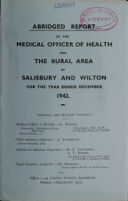 view [Report 1942] / Medical Officer of Health, Salisbury & Wilton R.D.C.