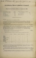 view [Report 1900] / Medical Officer of Health, Salisbury R.D.C.