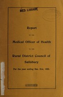 view [Report 1925] / Medical Officer of Health, Salisbury R.D.C.