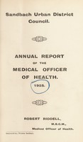 view [Report 1925] / Medical Officer of Health, Sandbach U.D.C.