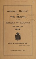 view [Report 1925] / Medical Officer of Health, Sandwich Borough.