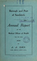 view [Report 1931] / Medical Officer of Health, Sandwich Borough.