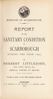 view [Report 1896] / Medical Officer of Health, Scarborough Borough.