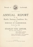 view [Report 1923] / Medical Officer of Health, Scarborough Borough.
