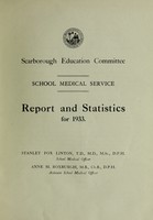 view [Report 1933] / School Medical Officer of Health, Scarborough.