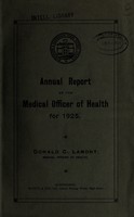 view [Report 1925] / Medical Officer of Health, Scunthorpe Borough.