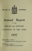 view [Report 1937] / Medical Officer of Health, Scunthorpe Borough.