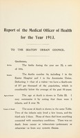 view [Report 1913] / Medical Officer of Health, Seaton (Devon) U.D.C.
