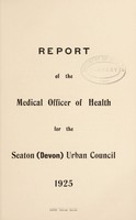 view [Report 1925] / Medical Officer of Health, Seaton (Devon) U.D.C.