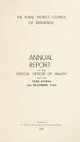 view [Report 1949] / Medical Officer of Health, Sedgefield (Union) R.D.C.