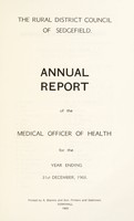 view [Report 1968] / Medical Officer of Health, Sedgefield (Union) R.D.C.