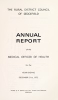 view [Report 1972] / Medical Officer of Health, Sedgefield (Union) R.D.C.