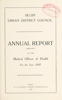 view [Report 1937] / Medical Officer of Health, Selby U.D.C.