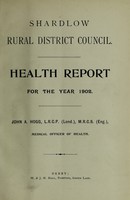 view [Report 1902] / Medical Officer of Health, Shardlow R.D.C.