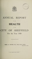 view [Report 1928] / Medical Officer of Health, Sheffield City.