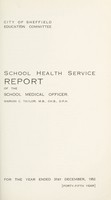 view [Report 1952] / School Medical Officer of Health, Sheffield City.