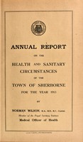 view [Report 1913] / Medical Officer of Health, Sherborne U.D.C. / Town.