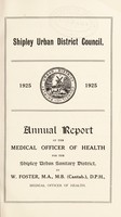 view [Report 1925] / Medical Officer of Health, Shipley U.D.C.