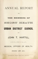 view [Report 1900] / Medical Officer of Health, Short Heath U.D.C.