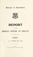 view [Report 1925] / Medical Officer of Health, Shrewsbury Borough.