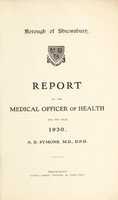 view [Report 1930] / Medical Officer of Health, Shrewsbury Borough.