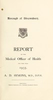 view [Report 1935] / Medical Officer of Health, Shrewsbury Borough.