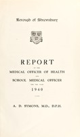 view [Report 1940] / Medical Officer of Health, Shrewsbury Borough.