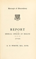 view [Report 1948] / Medical Officer of Health, Shrewsbury Borough.