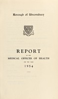 view [Report 1954] / Medical Officer of Health, Shrewsbury Borough.