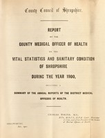 view [Report 1900] / Medical Officer of Health, Salop / Shropshire County Council.