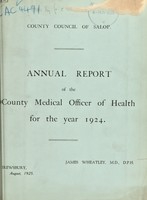 view [Report 1924] / Medical Officer of Health, Salop / Shropshire County Council.