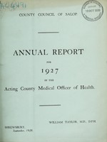 view [Report 1927] / Medical Officer of Health, Salop / Shropshire County Council.