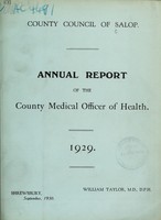 view [Report 1929] / Medical Officer of Health, Salop / Shropshire County Council.