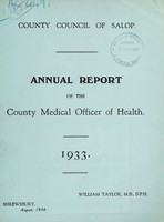 view [Report 1933] / Medical Officer of Health, Salop / Shropshire County Council.