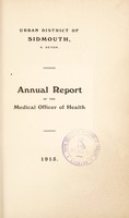 view [Report 1915] / Medical Officer of Health, Sidmouth U.D.C.