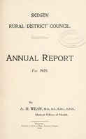 view [Report 1925] / Medical Officer of Health, Skegby R.D.C.